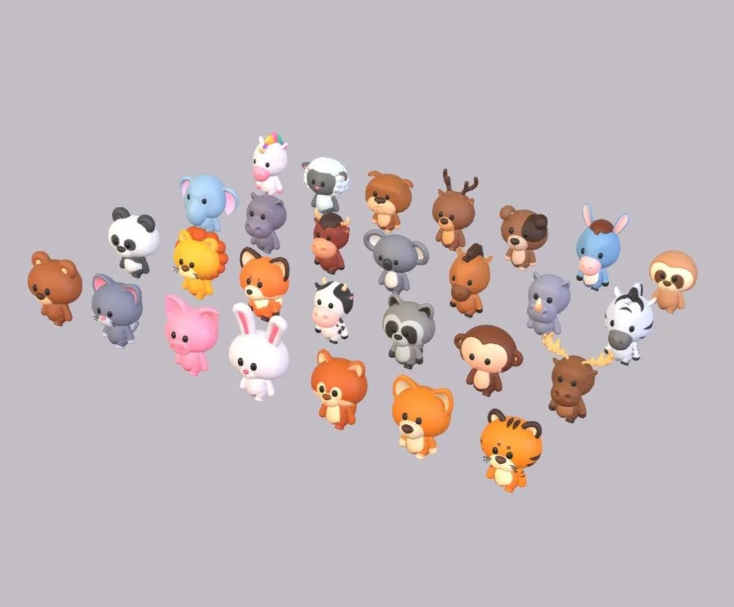 PBR Game 3D Models - Pack007 Rigged Cartoon Animal Pack1