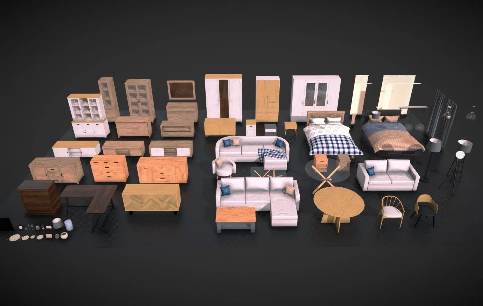 PBR Game 3D Models - Pbr Furniture Pack
