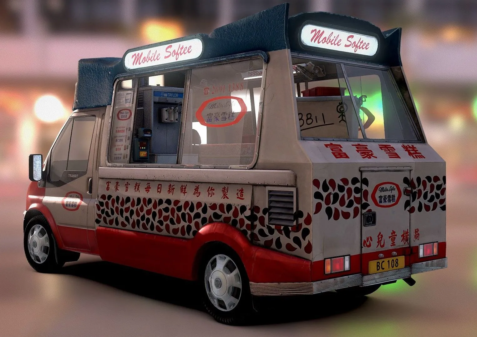 PBR Game 3D Models - Pbr Hong Kong Ice Cream Mobile Softee