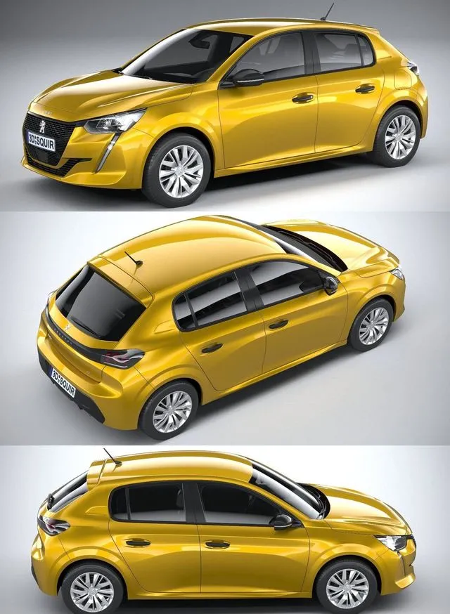 PBR Game 3D Models - Peugeot 208 basic 2020