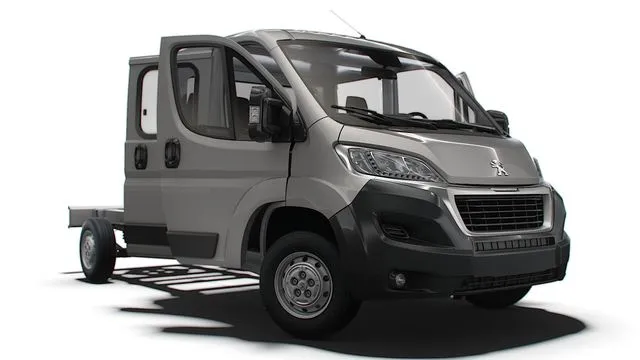 PBR Game 3D Models - Peugeot Boxer Chassis Truck CrCab 4035WB HQInterior 2023