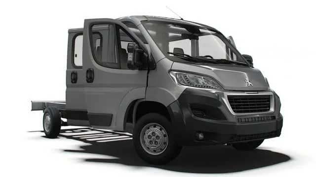 PBR Game 3D Models - Peugeot Boxer Chassis Truck CrCab 4035WBXL HQInterior 2023