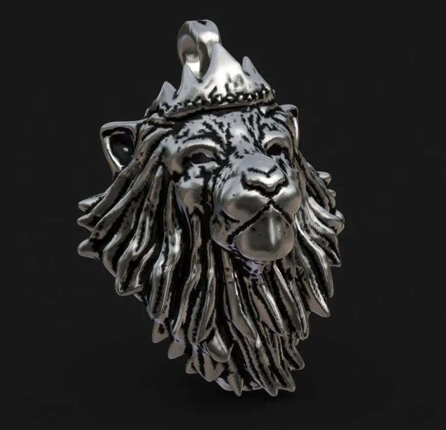 PBR Game 3D Models - Pingente Lion King Prata