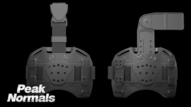 PBR Game 3D Models - Plaque de cuisse Twist-2 MOLLE Radar 1957 – Leg Plate