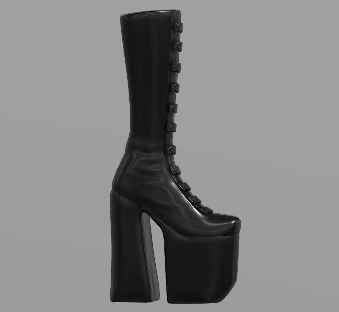 PBR Game 3D Models - Platform Boots High Heels Gothic Shoes