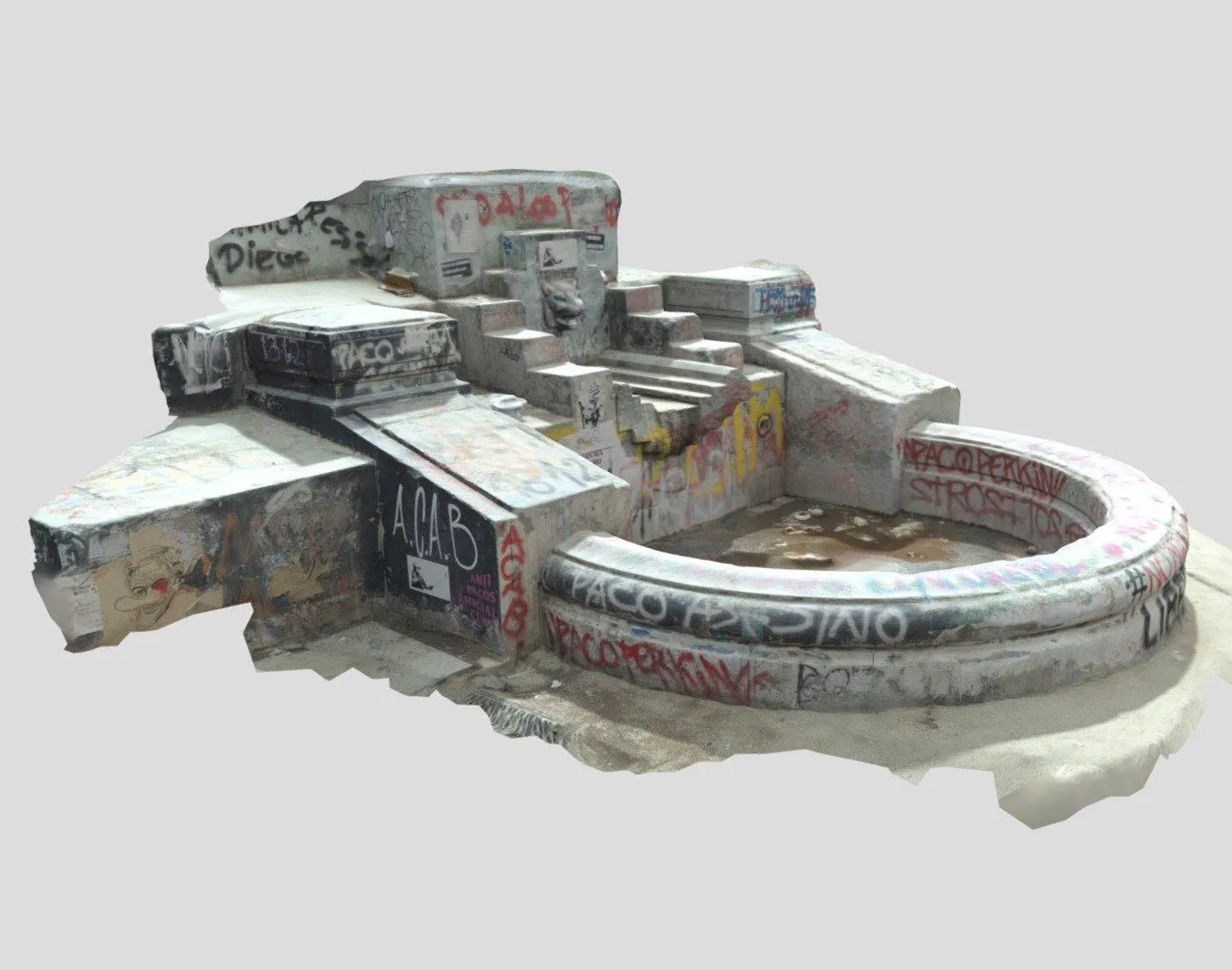 PBR Game 3D Models - Plaza Dignidad Enero5 Fuente De Agua