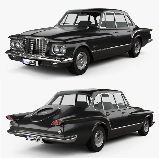 PBR Game 3D Models - Plymouth Valiant sedan 1960