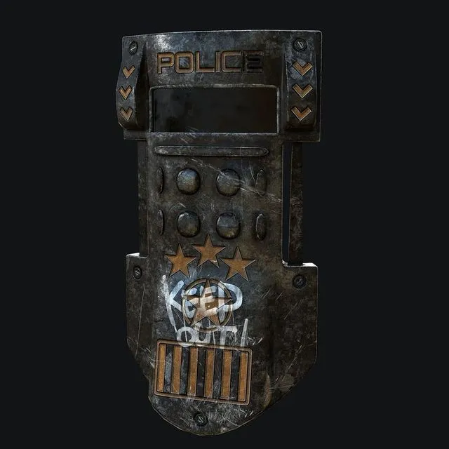 PBR Game 3D Models - Police Shield