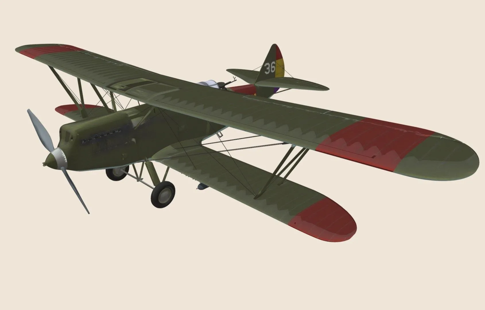 PBR Game 3D Models - Polikarpov R Z