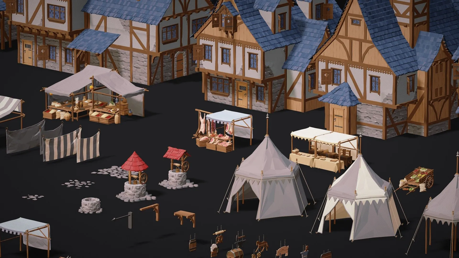 PBR Game 3D Models - Poly Fantasy Pack Village