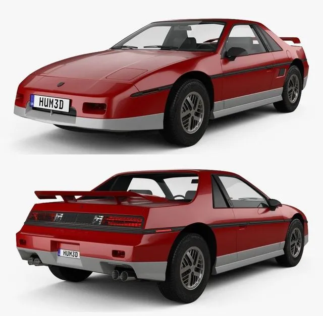 PBR Game 3D Models - Pontiac Fiero GT 1985
