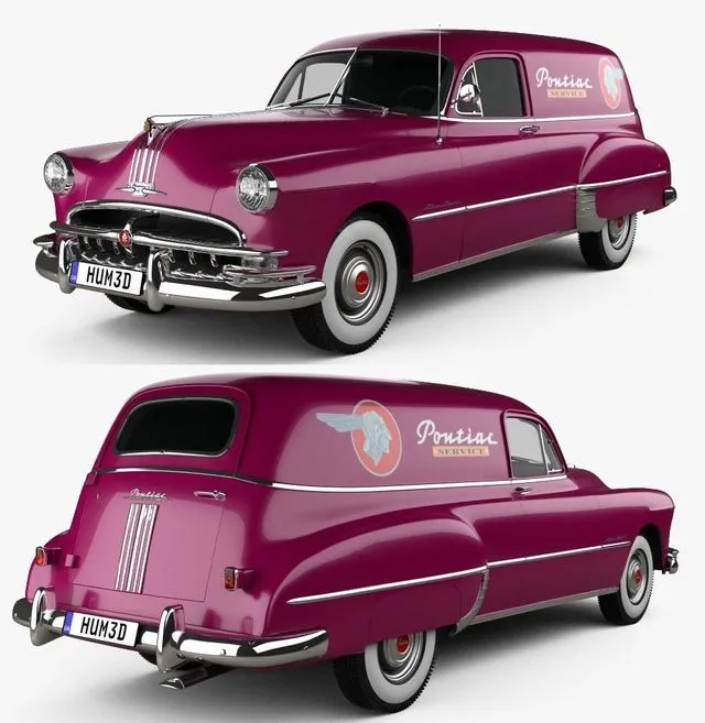 PBR Game 3D Models - Pontiac Streamliner Six Sedan Delivery 1949
