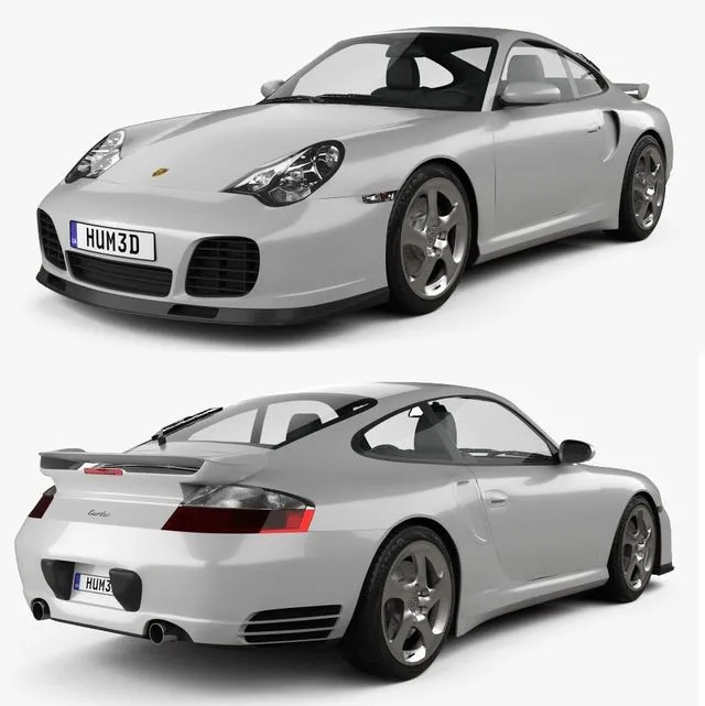 PBR Game 3D Models - Porsche 911 Turbo Coupe (996) 2000