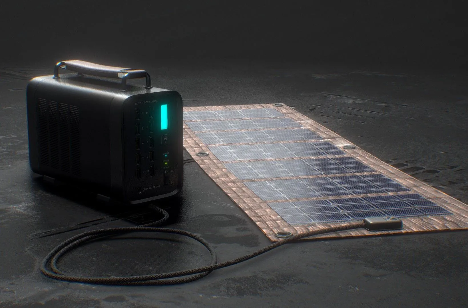 PBR Game 3D Models - Portable Solar Battery