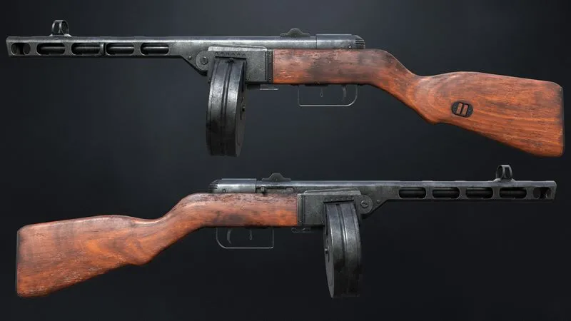 PBR Game 3D Models - PPSh-41 Submachine Gun