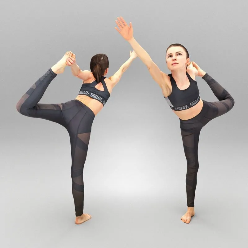 PBR Game 3D Models - Pretty woman doing yoga 433