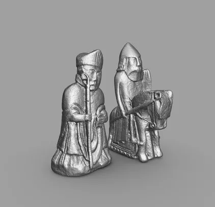 PBR Game 3D Models - Printable Lewis Chess Set   Bishop And Knight