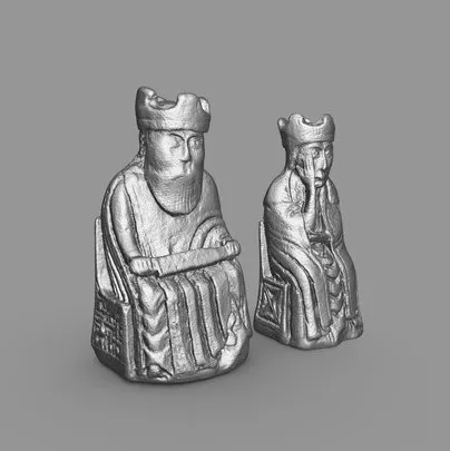 PBR Game 3D Models - Printable Lewis Chess Set   The King And Queen