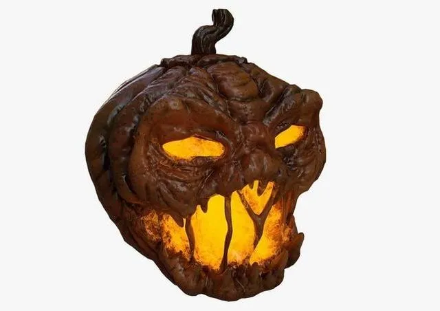 PBR Game 3D Models - Pumpkin halloween with glowing eyes
