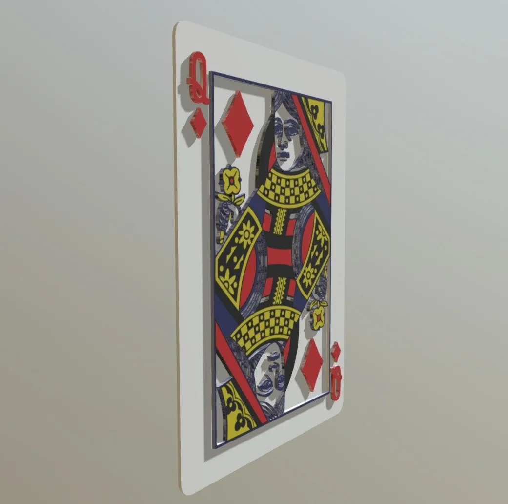 PBR Game 3D Models - Queen Of Diamonds