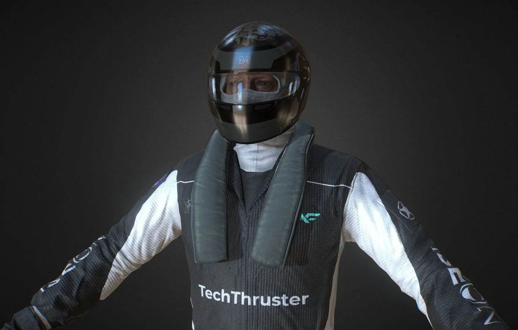 PBR Game 3D Models - Racing Driver Realistic 3D Model