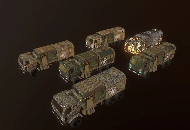 PBR Game 3D Models - Radar Truck
