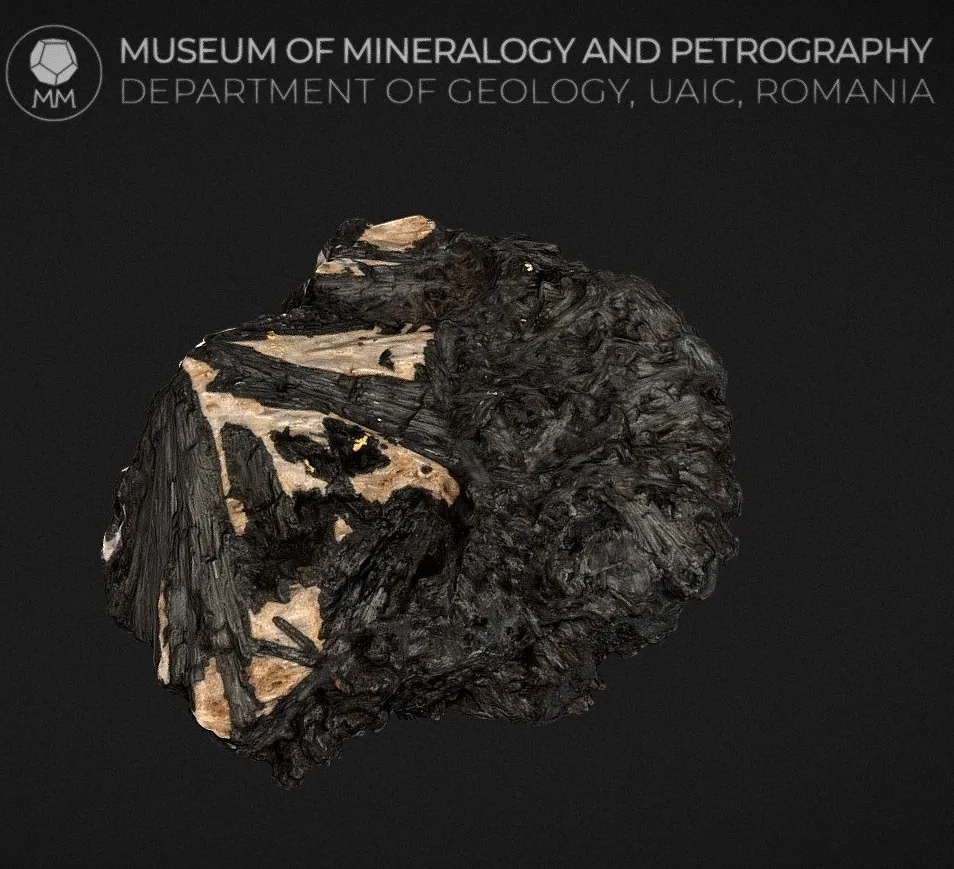PBR Game 3D Models - Radial Sprays Of Pyrolusite Crystals On Matrix