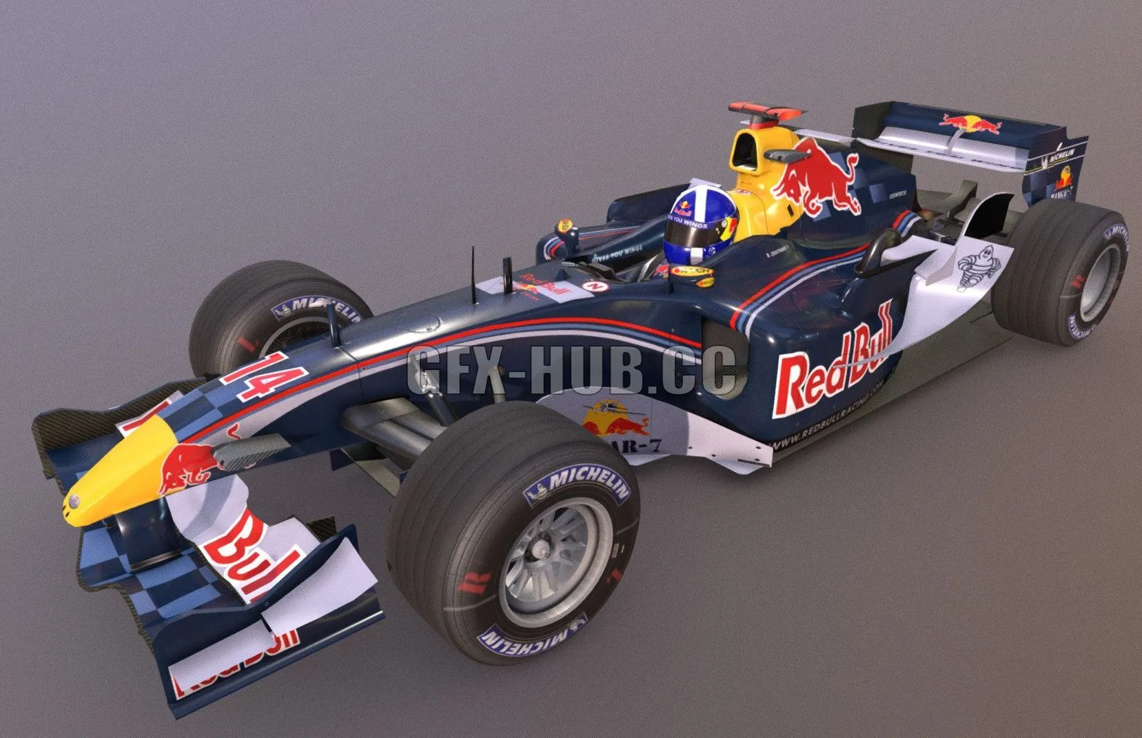PBR Game 3D Models - Red Bull Racing RB1 (2005)