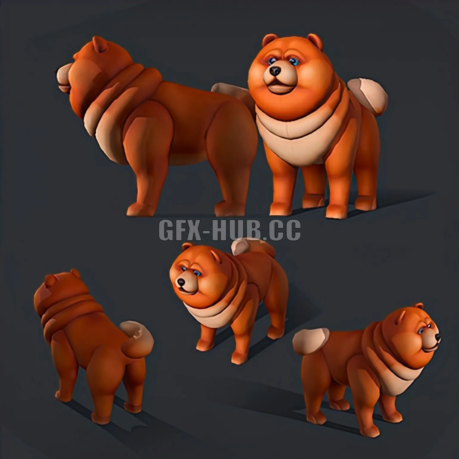 PBR Game 3D Models - Red Dog