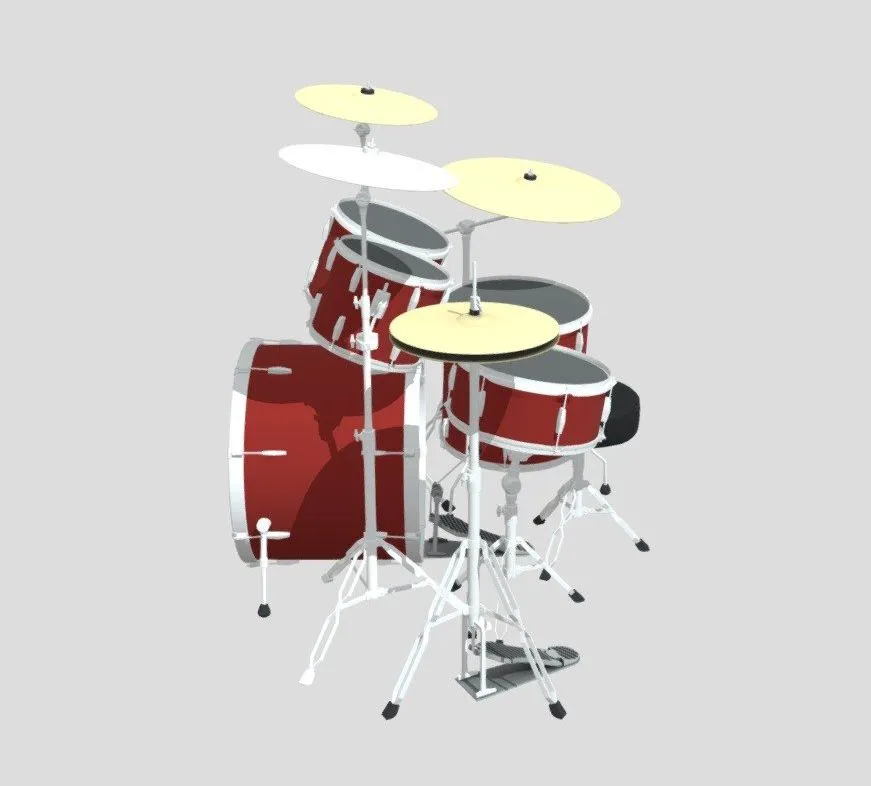 PBR Game 3D Models - Red Drums