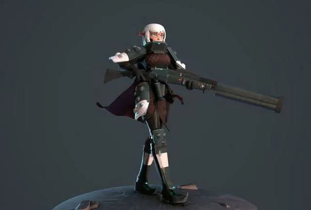 PBR Game 3D Models - Red Moon Sniper