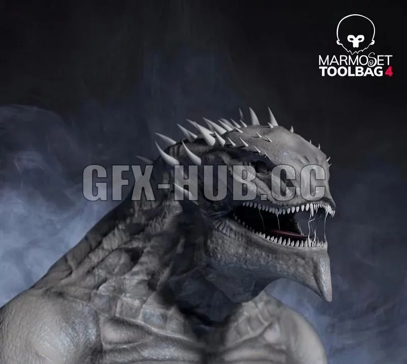 PBR Game 3D Models - Reptilian race Dentarian