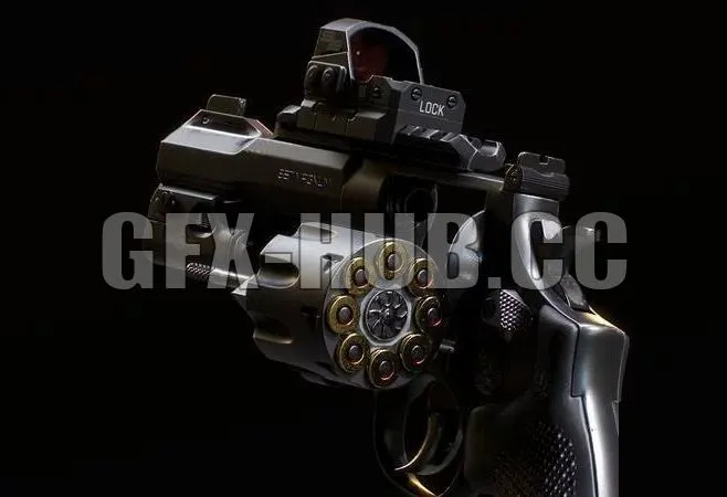 PBR Game 3D Models - Revolver 1
