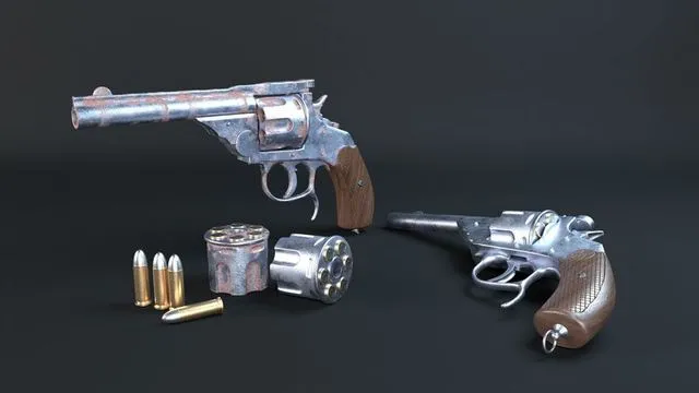 PBR Game 3D Models - Revolver set