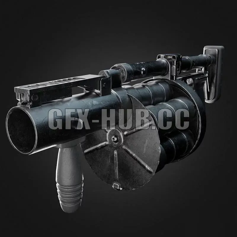 PBR Game 3D Models - RG-6 gnome grenade launcher