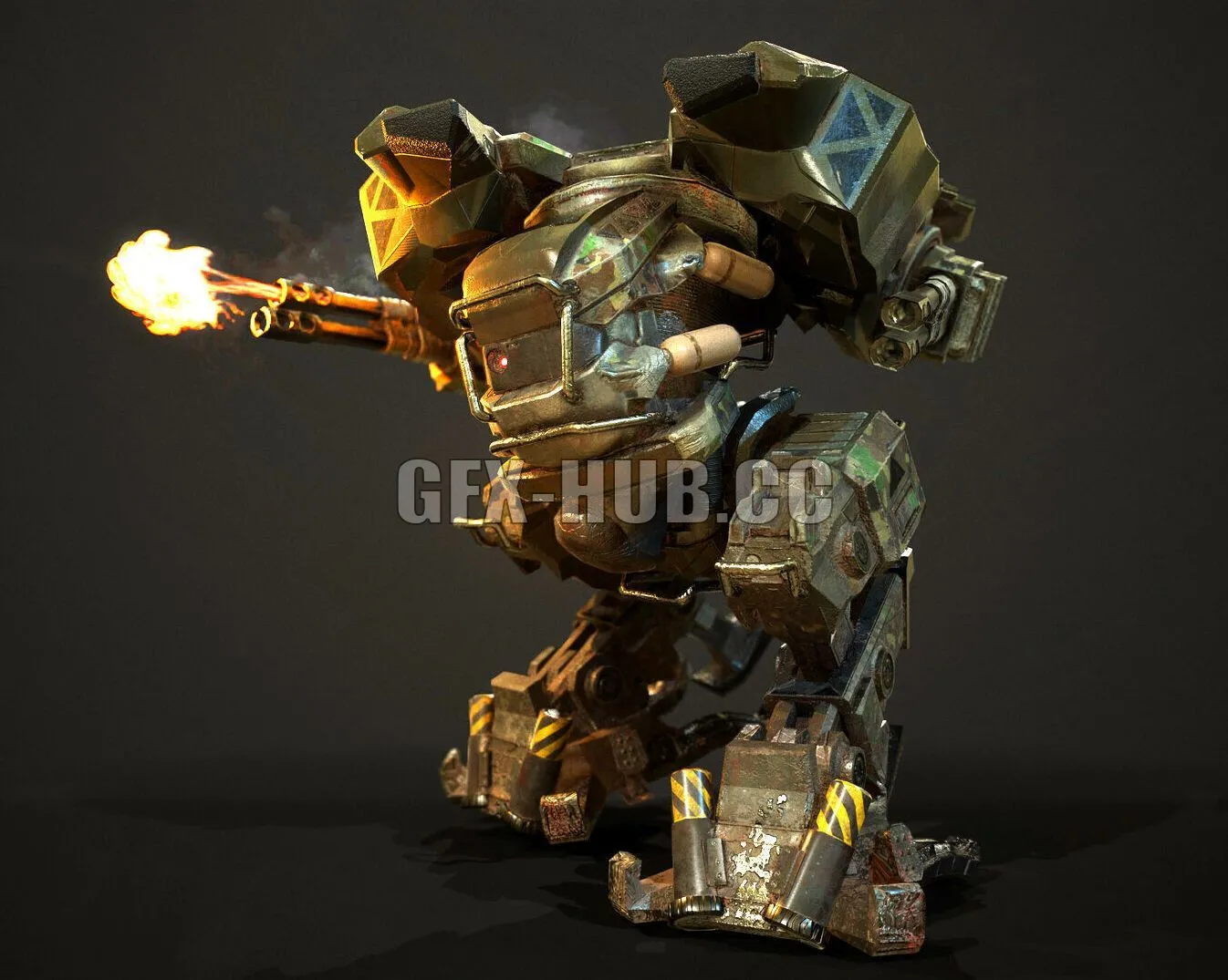 PBR Game 3D Models - Rigged Battle Mech