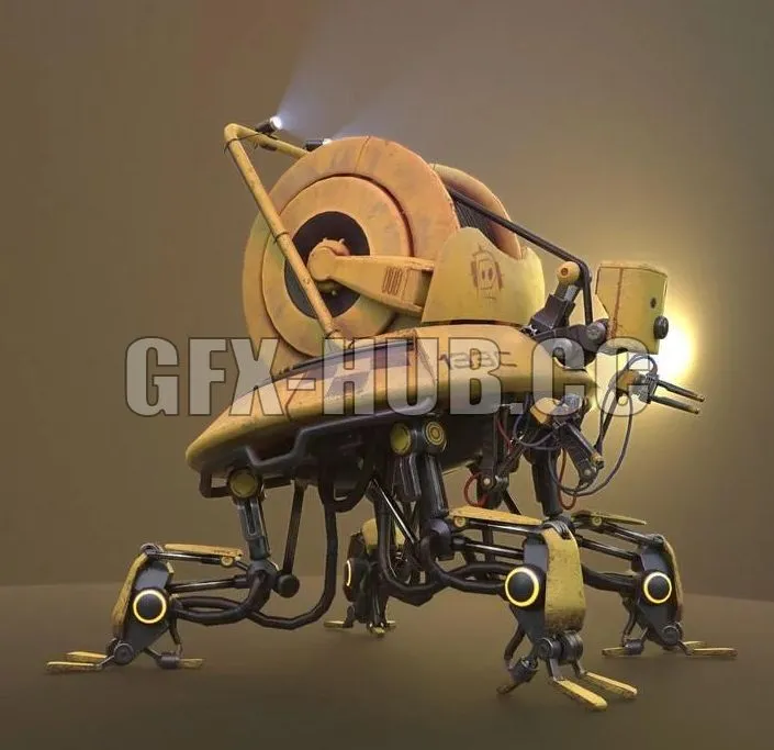 PBR Game 3D Models - Robot for power lines care