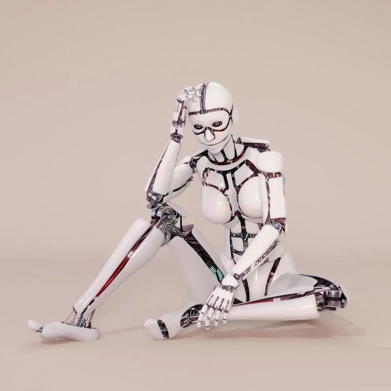 PBR Game 3D Models - Robot girl