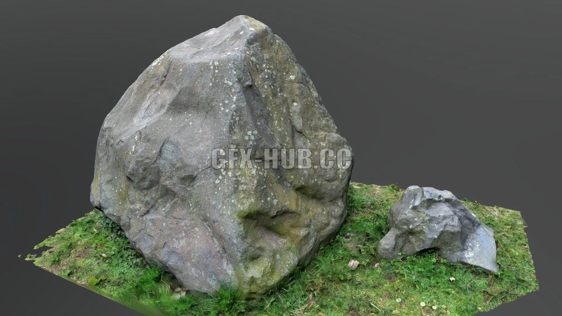 PBR Game 3D Models - Rock boulder stone in forest