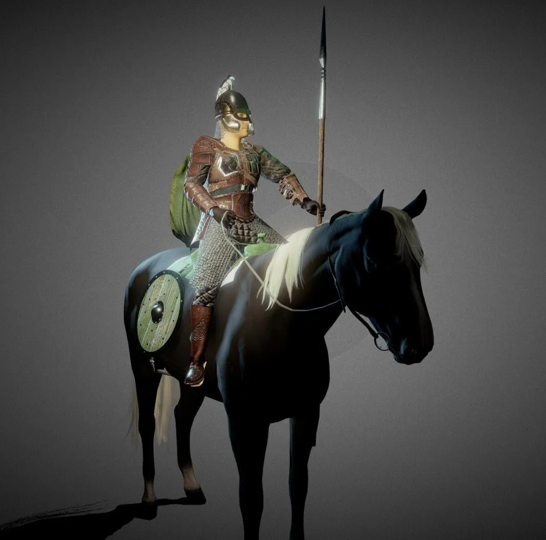 PBR Game 3D Models - Rohan Rider Rohirrim Lord Of The Rings