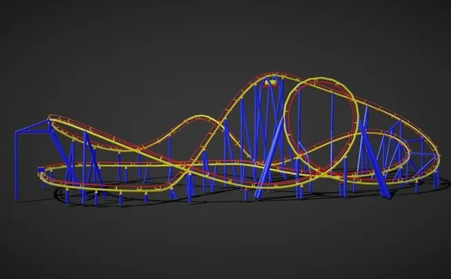 PBR Game 3D Models – Rollercoaster VR Lowpoly