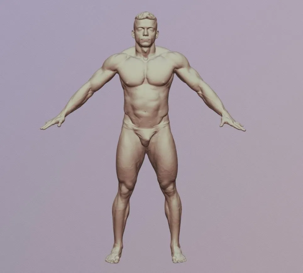 PBR Game 3D Models - Roman 3Dscan Nudebody