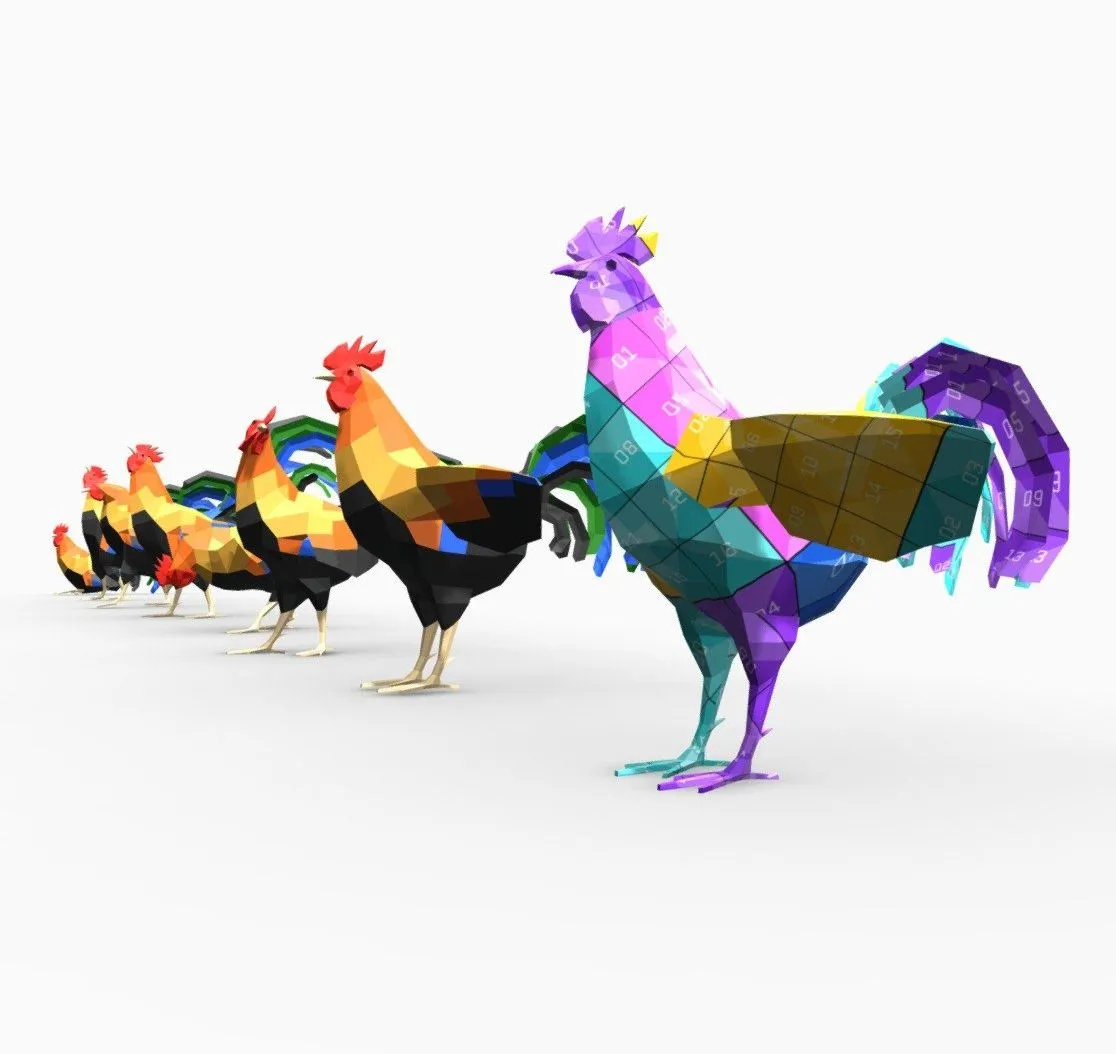 PBR Game 3D Models - Rooster