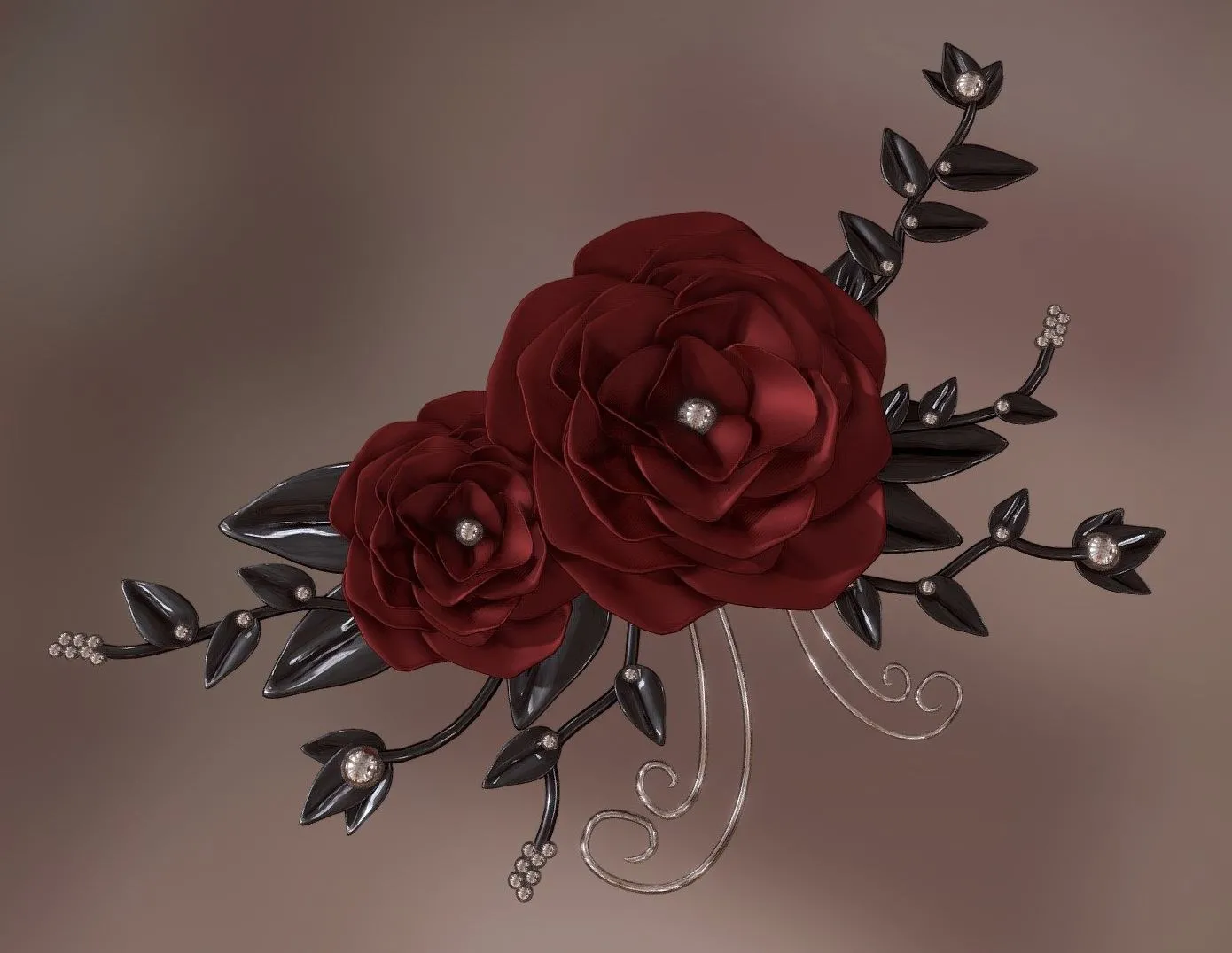 PBR Game 3D Models - Rose Flower Decoration Ornament Accessory
