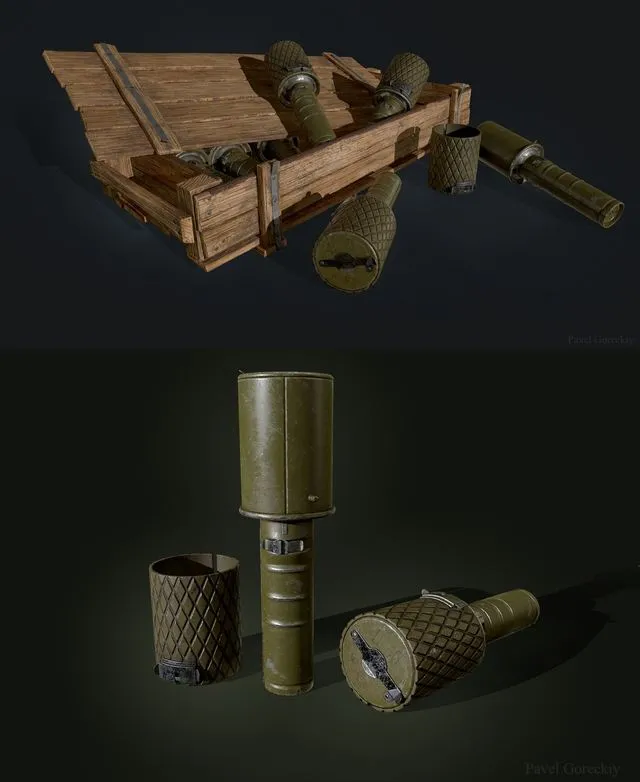 PBR Game 3D Models - Russian Grenade RGD33
