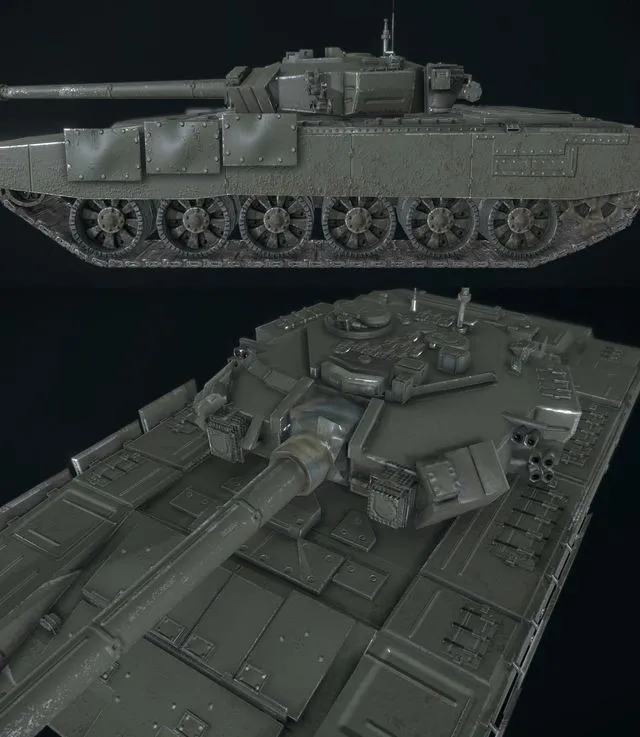 PBR Game 3D Models - Russian Military Vehicles T90
