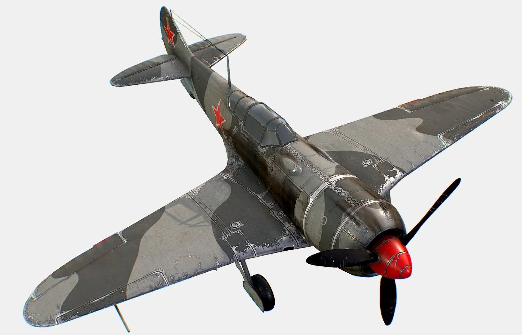 PBR Game 3D Models - Russian Soviet Fighter Aircraft Lavochkin La 7