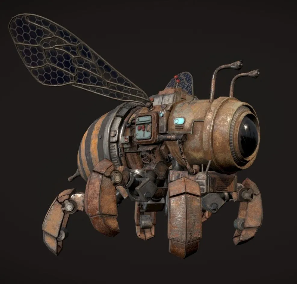 PBR Game 3D Models - Rustborn Beebot Dae Gap Final