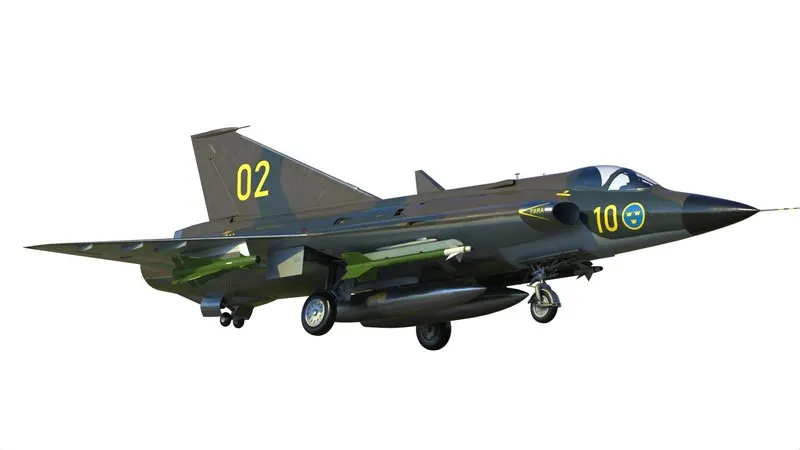 PBR Game 3D Models - Saab 35 Draken