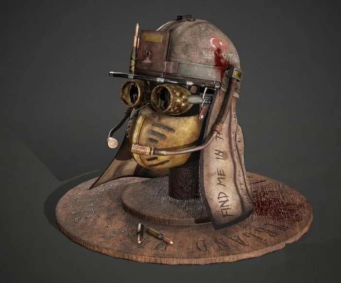 PBR Game 3D Models - SALVAGED PROFESSIONAL WASTELAND HELMET